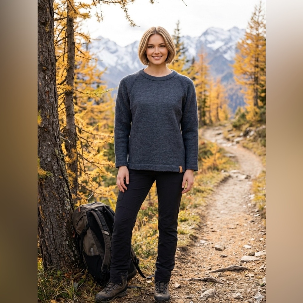 Paka Royal Alpaca Blend  Sweater Womens Small Gray Handmade Pullover